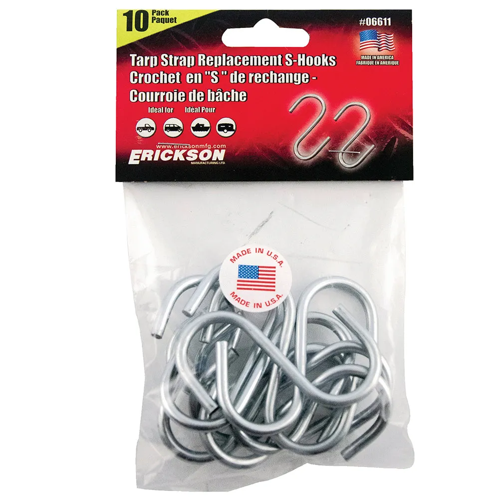 10-Pack Replacement S Hooks for Tarp Straps