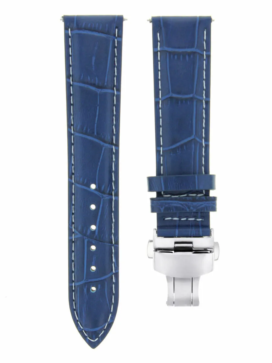 17MM LEATHER BAND STRAP FOR ROLEX CELLINI MIDSIZE 6824 68240   DEPLOYMENT CLASP