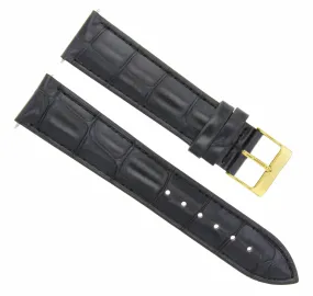 20MM LEATHER BAND STRAP FOR JAEGER LECOULTRE  WATCH BLACK GOLD