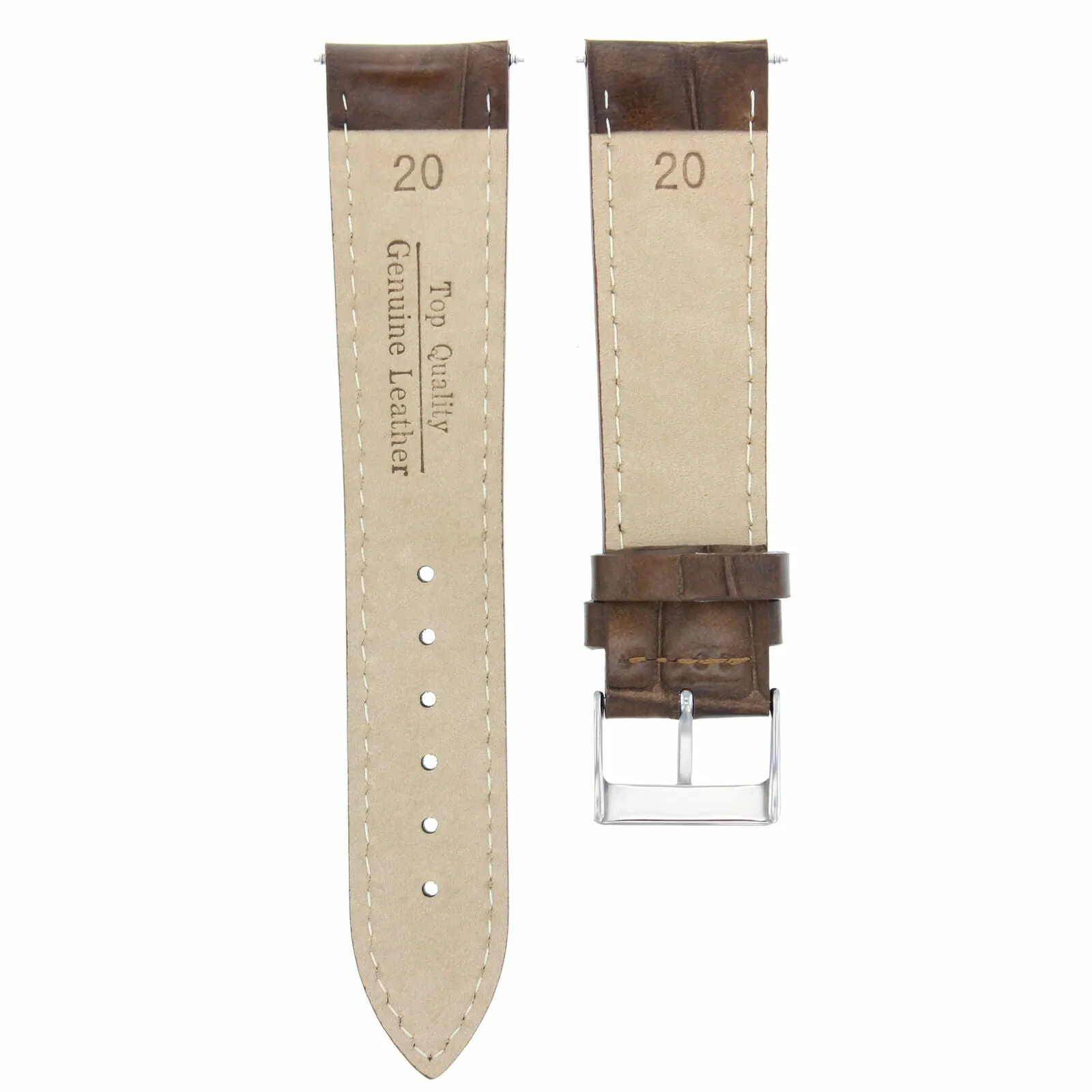 20MM NEW GENUINE LEATHER WATCH STRAP BAND FOR GUESS WATCH LIGHT BROWN