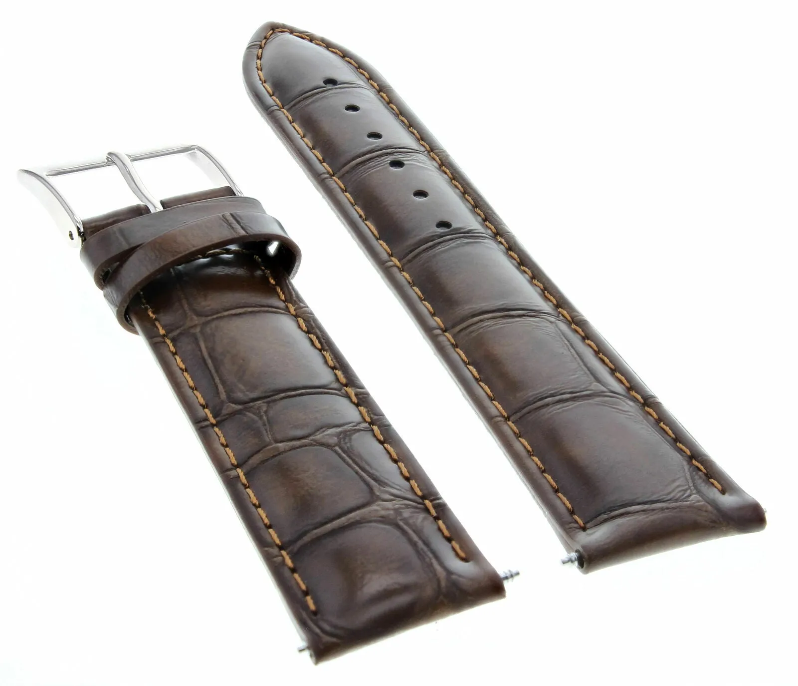 20MM/16MM ITALIAN LEATHER WATCH STRAP BAND FOR ROLEX CELLINI WATCH DARK BROWN