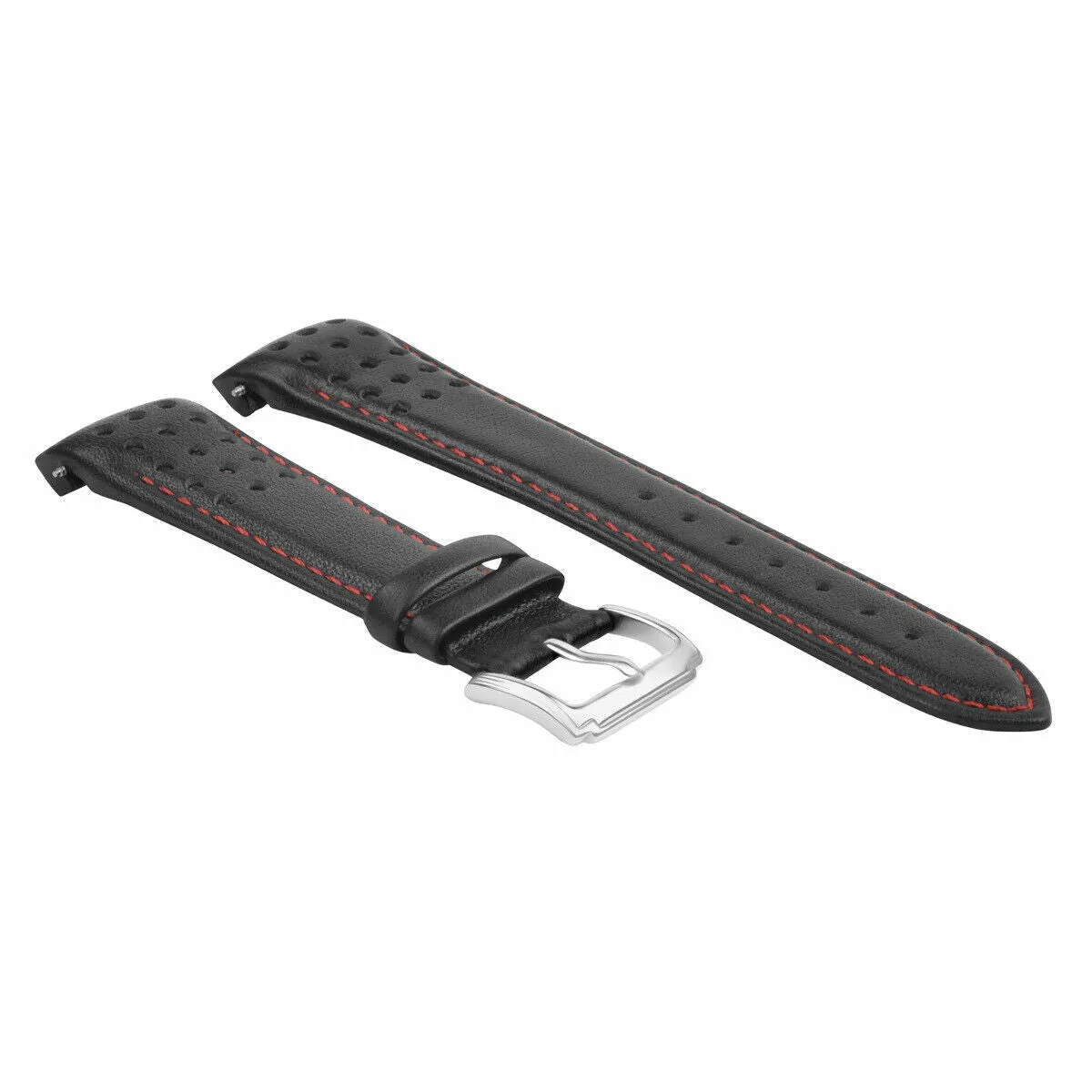 21MM CURVED END LEATHER WATCH BAND STRAP FOR SEIKO SNAE75 SCJC043 7T62-OKVO RED