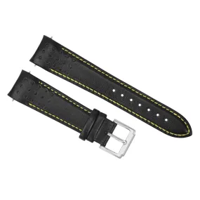 21MM CURVED LEATHER WATCH BAND STRAP FOR SEIKO SPORTURA SNAE80P17T62-OKVO YELLOW