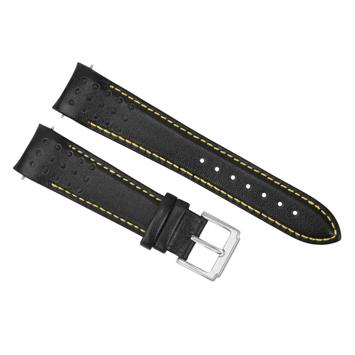 21MM CURVED LEATHER WATCH BAND STRAP FOR SEIKO SPORTURA SNAE80P17T62-OKVO YELLOW