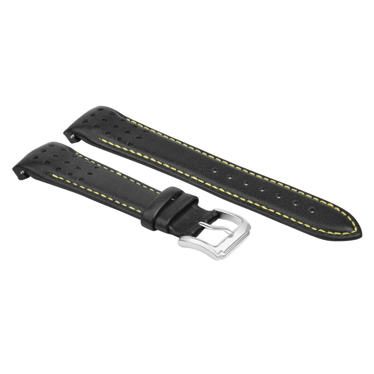 21MM CURVED LEATHER WATCH BAND STRAP FOR SEIKO SPORTURA SNAE80P17T62-OKVO YELLOW