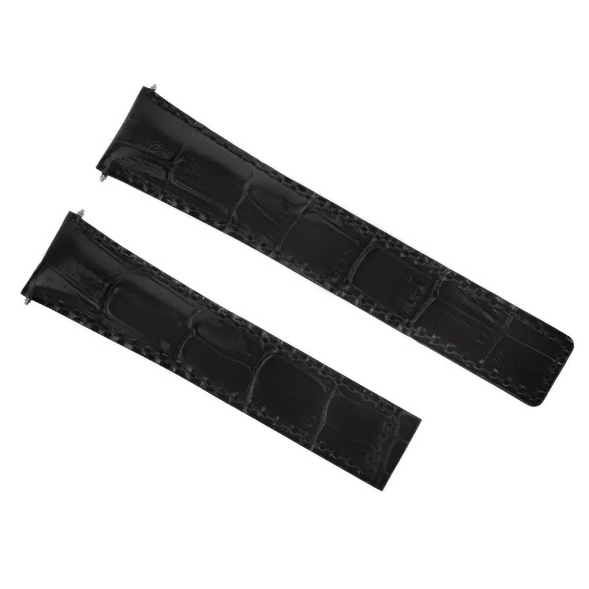 22MM LEATHER WATCH STRAP BAND DEPLOYMENT CLASP FOR TAG HEUER CAG2110 WATCH BLACK