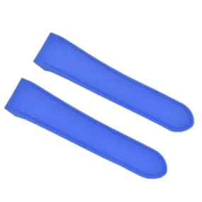 24.5MM RUBBER WATCH BAND STRAP FOR CARTIER SANTOS 100XL 2740 CHRONOGRAPH BLUE