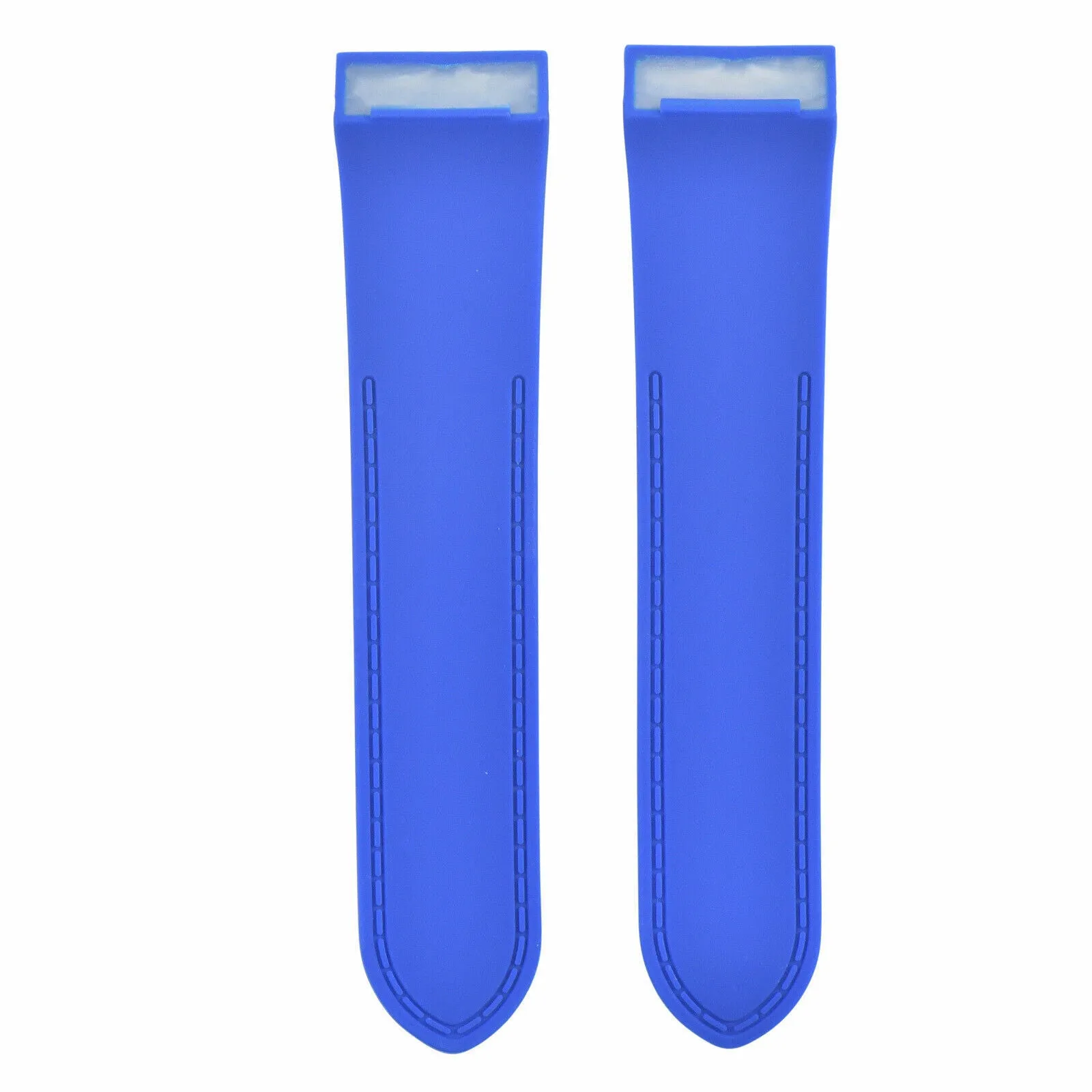 24.5MM RUBBER WATCH BAND STRAP FOR CARTIER SANTOS 100XL 2740 CHRONOGRAPH BLUE