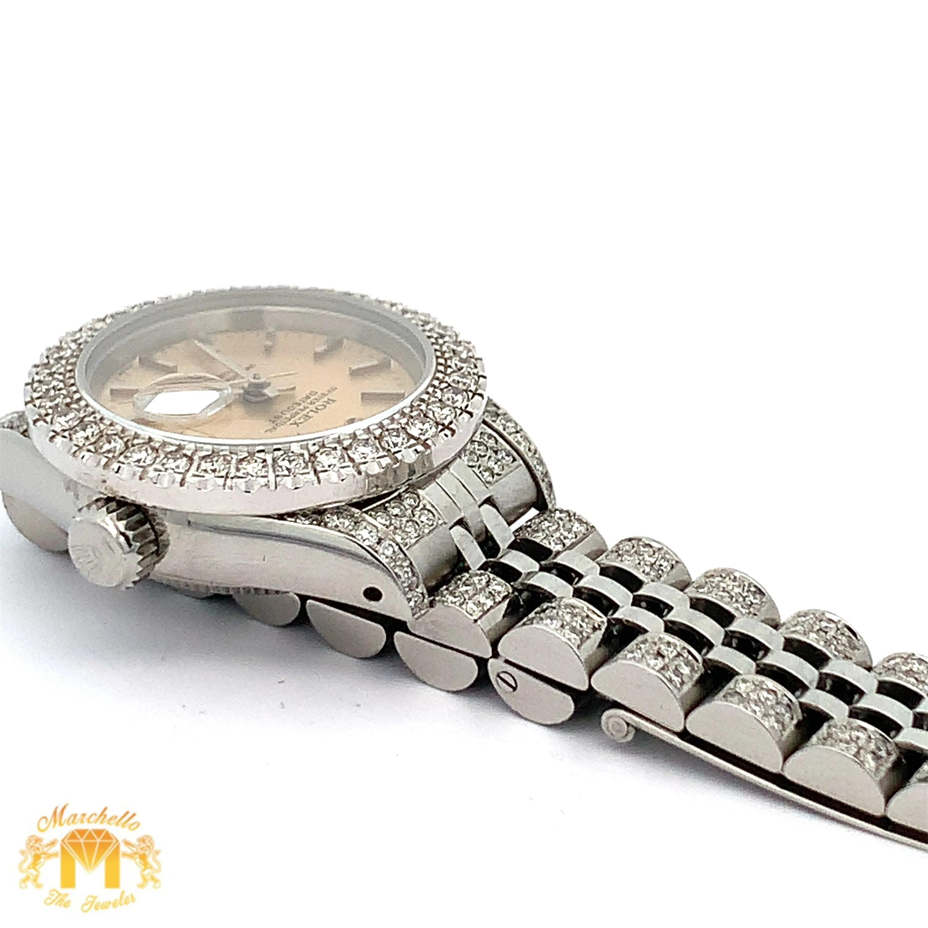 26mm Ladies`Rolex Datejust Watch with Stainless Steel Jubilee Diamond Bracelet
