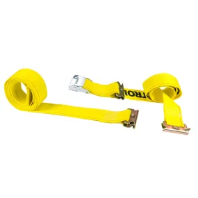 2" x 12' Yellow E-Track Cam Buckle Strap | Double-Fitted End