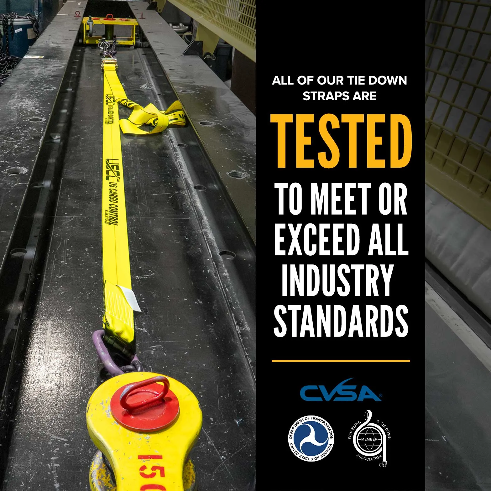 2" x 6' Replacement Tow Strap with RTJ Cluster Hooks | Yellow