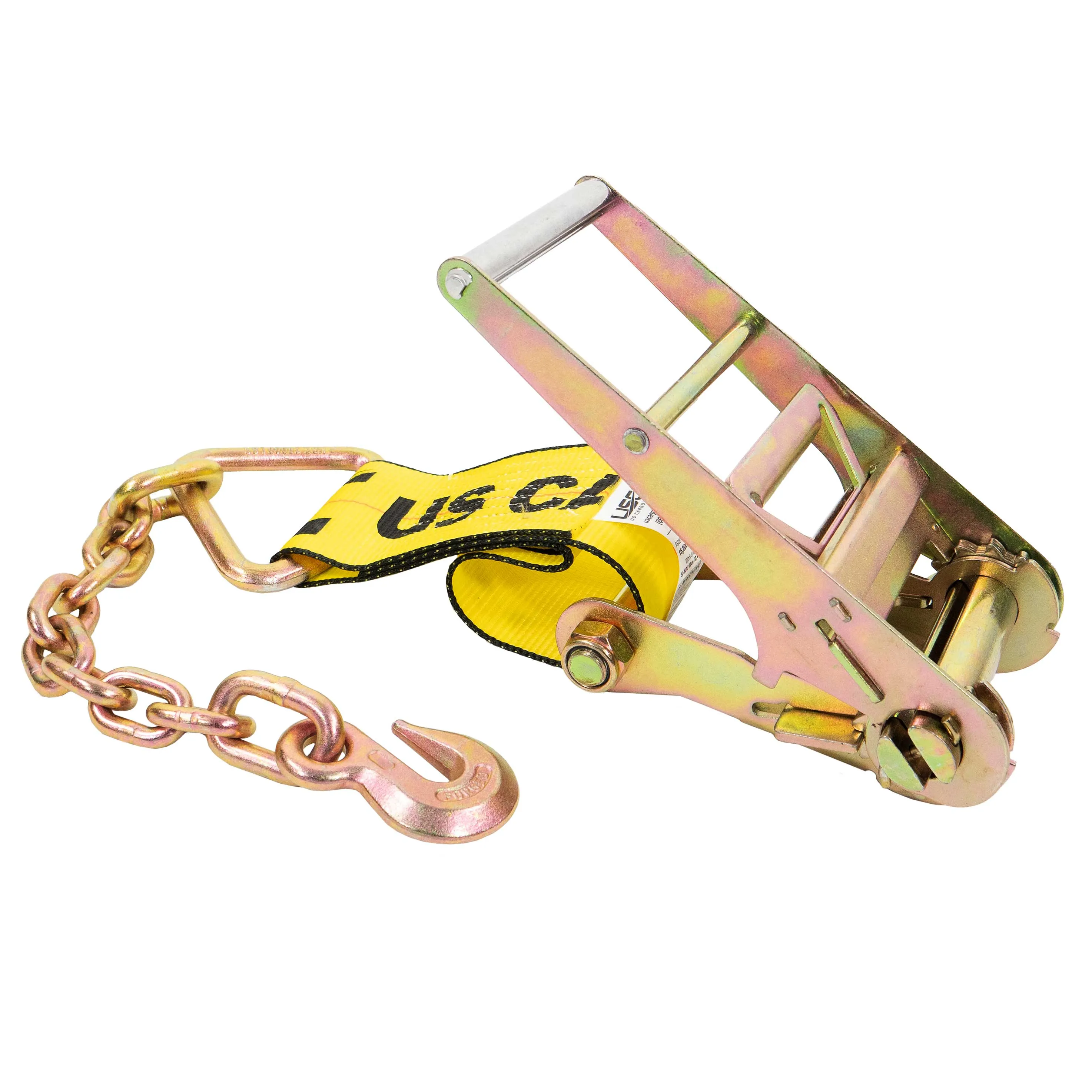 4" x 11" Replacement Ratchet Strap Fixed End - Ratchet / Chain Extension | Yellow