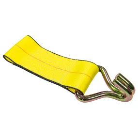 4" x 11" Replacement Ratchet Strap Fixed End - Wire Hook / Bolt Loop | No Ratchet
