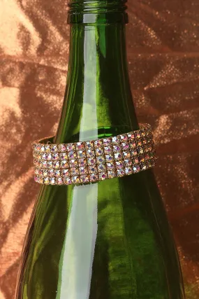 5-Row Iridescent Rhinestone Bracelet