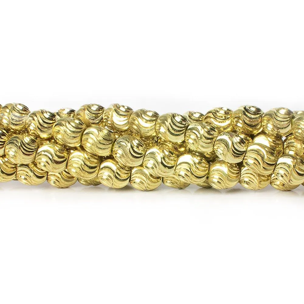 7mm Brass Oval Wave Beads 8 inch