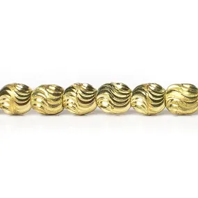 7mm Brass Oval Wave Beads 8 inch