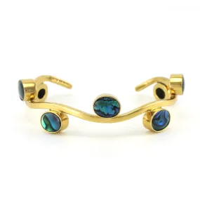 Alchemía Blue Abalone Wave Cuff Bracelet