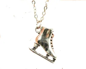 Antique Silver Color 3D Skate Pendant Necklace For Women