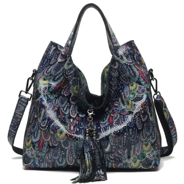 Arliwwi Brand Designer Floral Lady 100% Genuine Leather Tote Handbags New Luxury Real Leather Shiny Flower Bags For Summer GL16