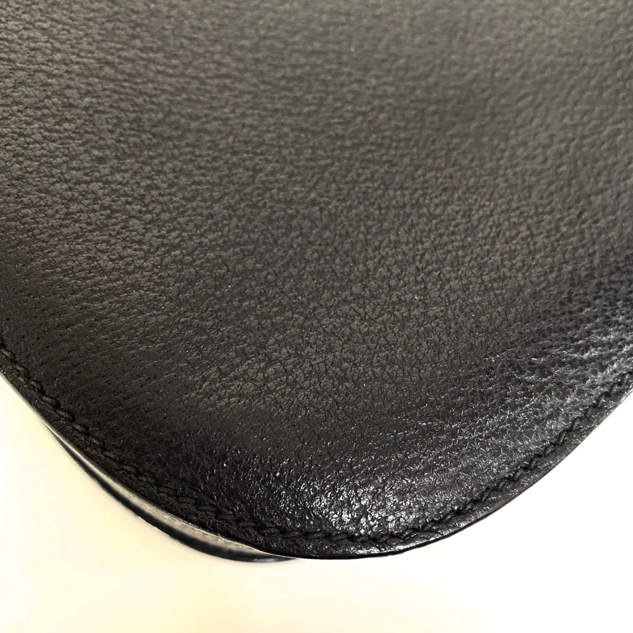 Bamboo Black Leather Shoulder Handbag