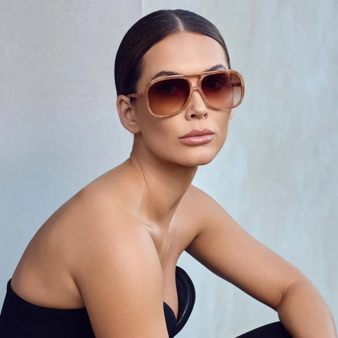 Bang Bang Sunglasses | Pastel Tort w. Gold Metal   Dark Orange Gradient Lens