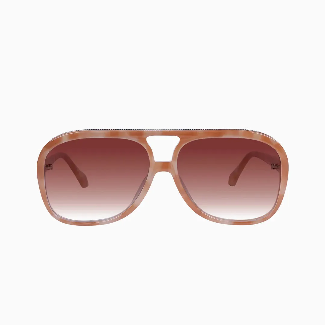 Bang Bang Sunglasses | Pastel Tort w. Gold Metal   Dark Orange Gradient Lens