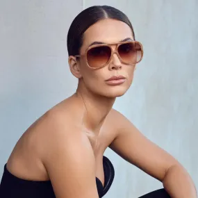 Bang Bang Sunglasses | Pastel Tort w. Gold Metal   Dark Orange Gradient Lens