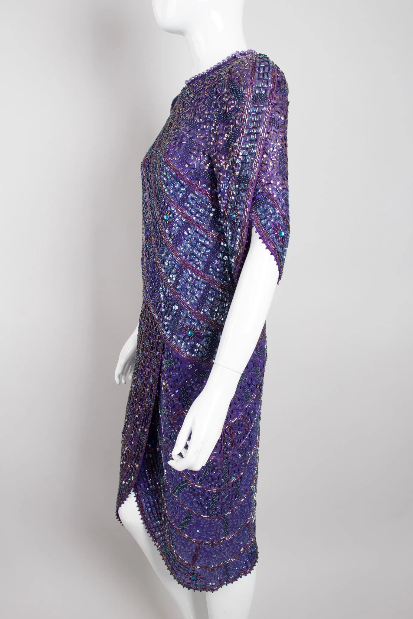 Beaded Draped Petal Dress