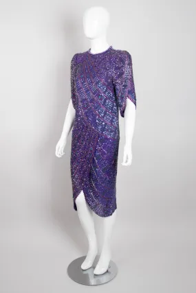 Beaded Draped Petal Dress