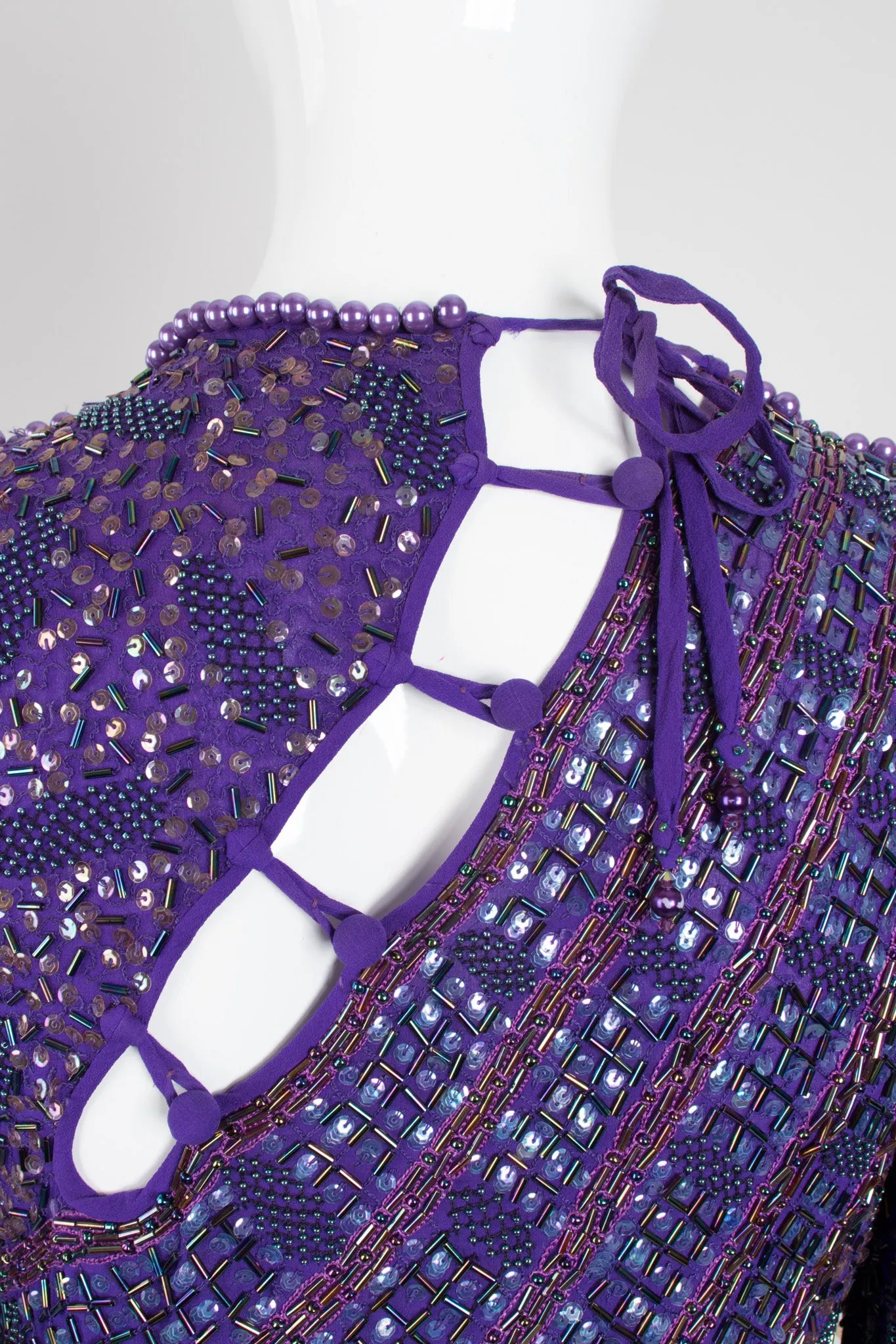 Beaded Draped Petal Dress
