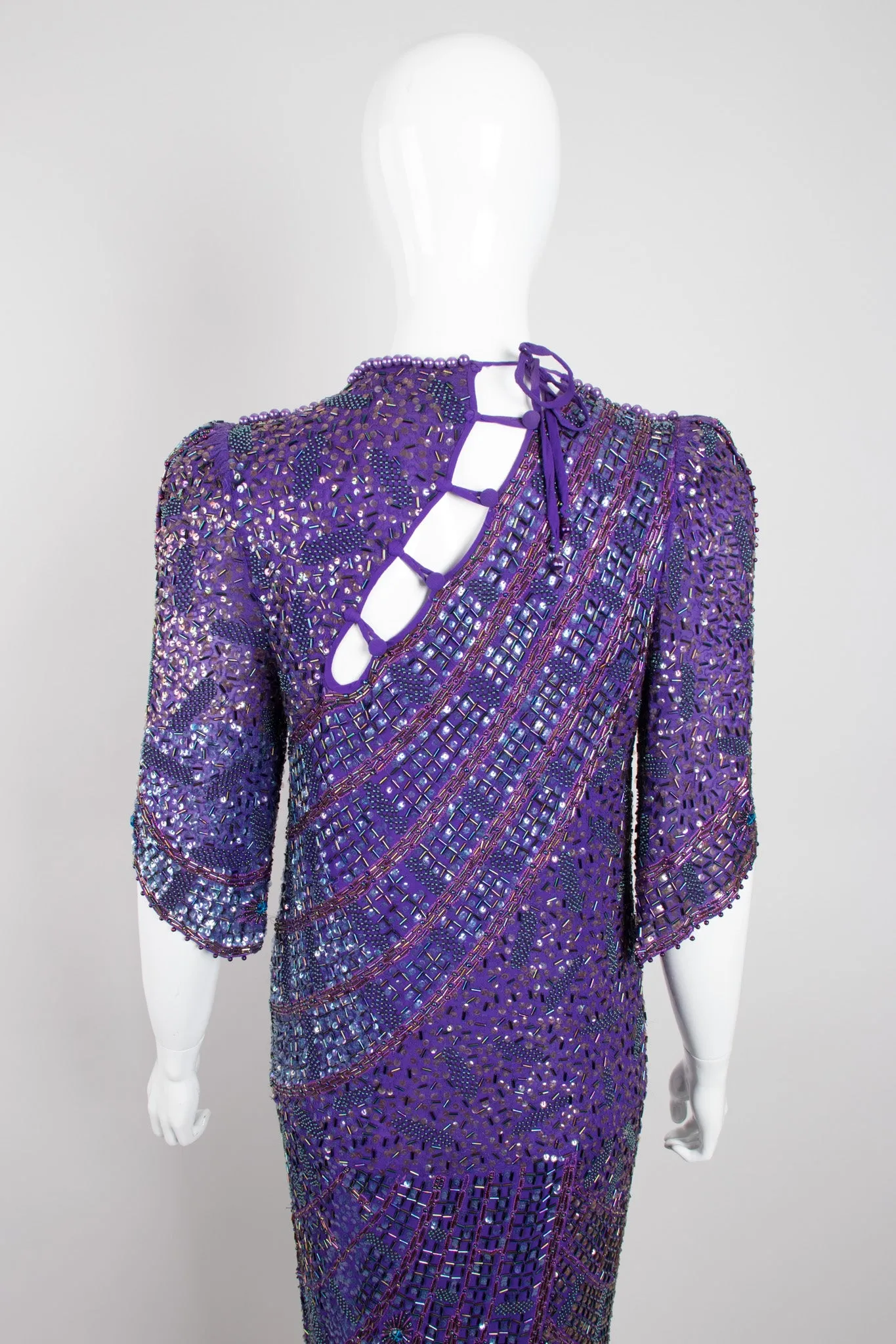Beaded Draped Petal Dress