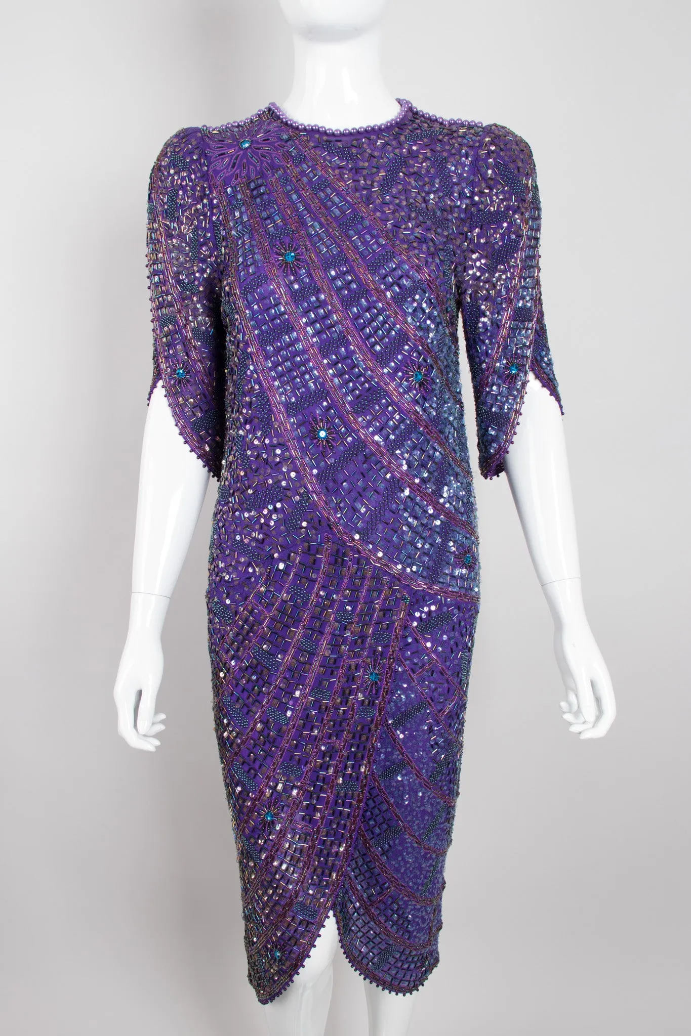 Beaded Draped Petal Dress