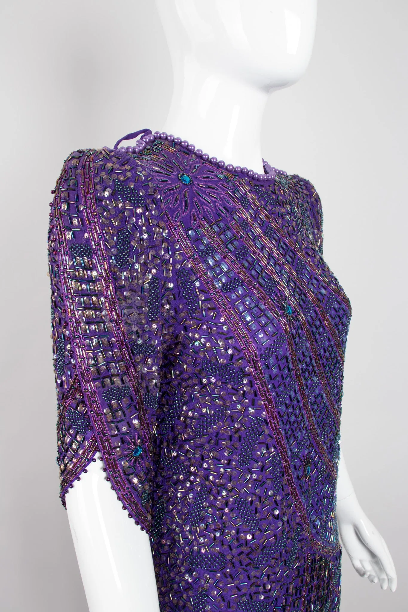 Beaded Draped Petal Dress