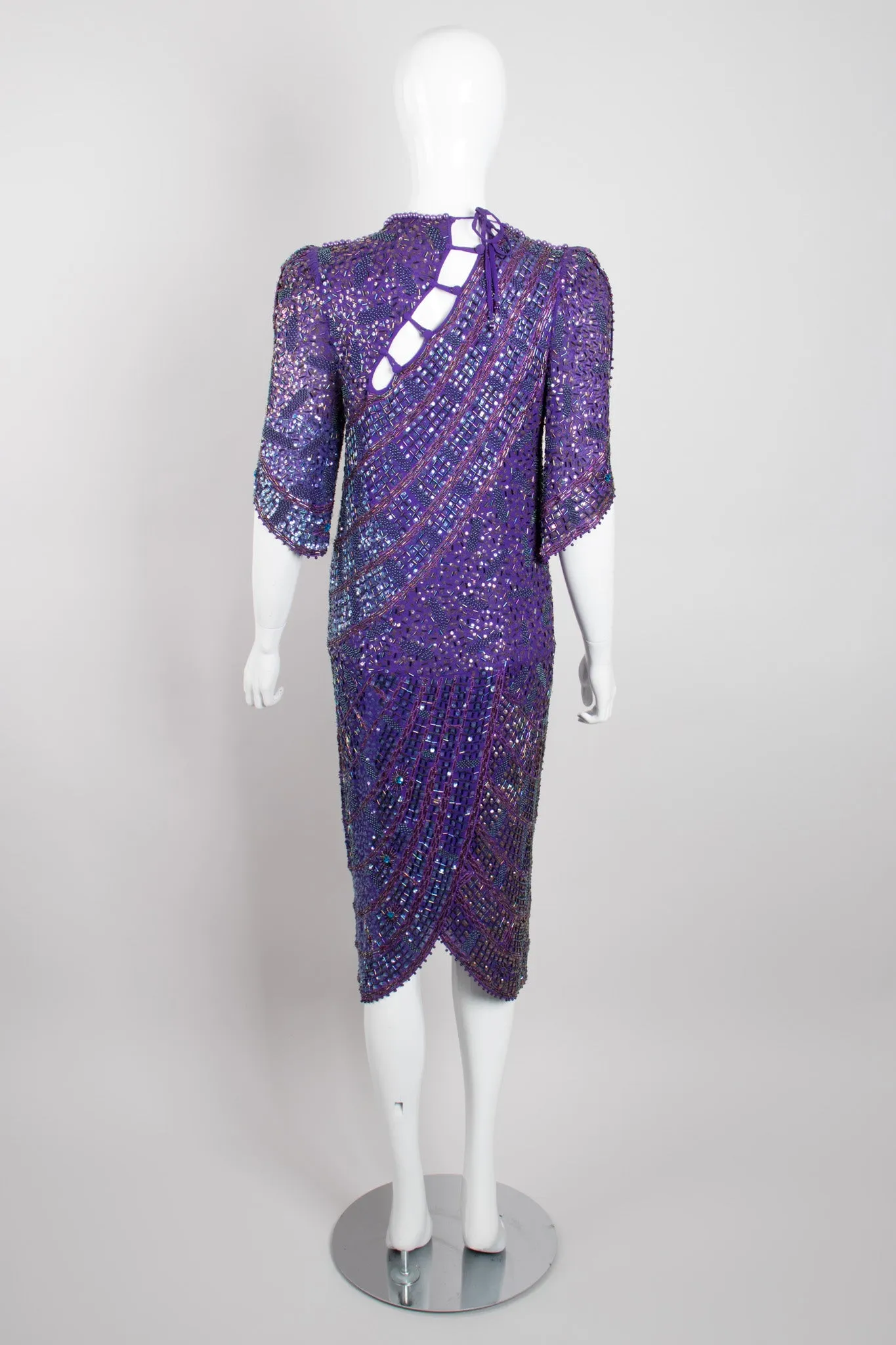 Beaded Draped Petal Dress
