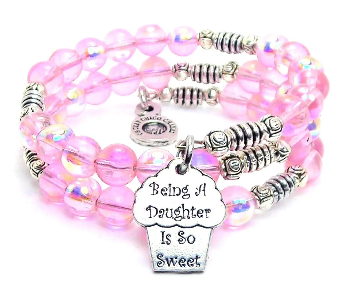 Being A Daughter Is So Sweet Sea Siren Ocean Glass Wrap Bracelet