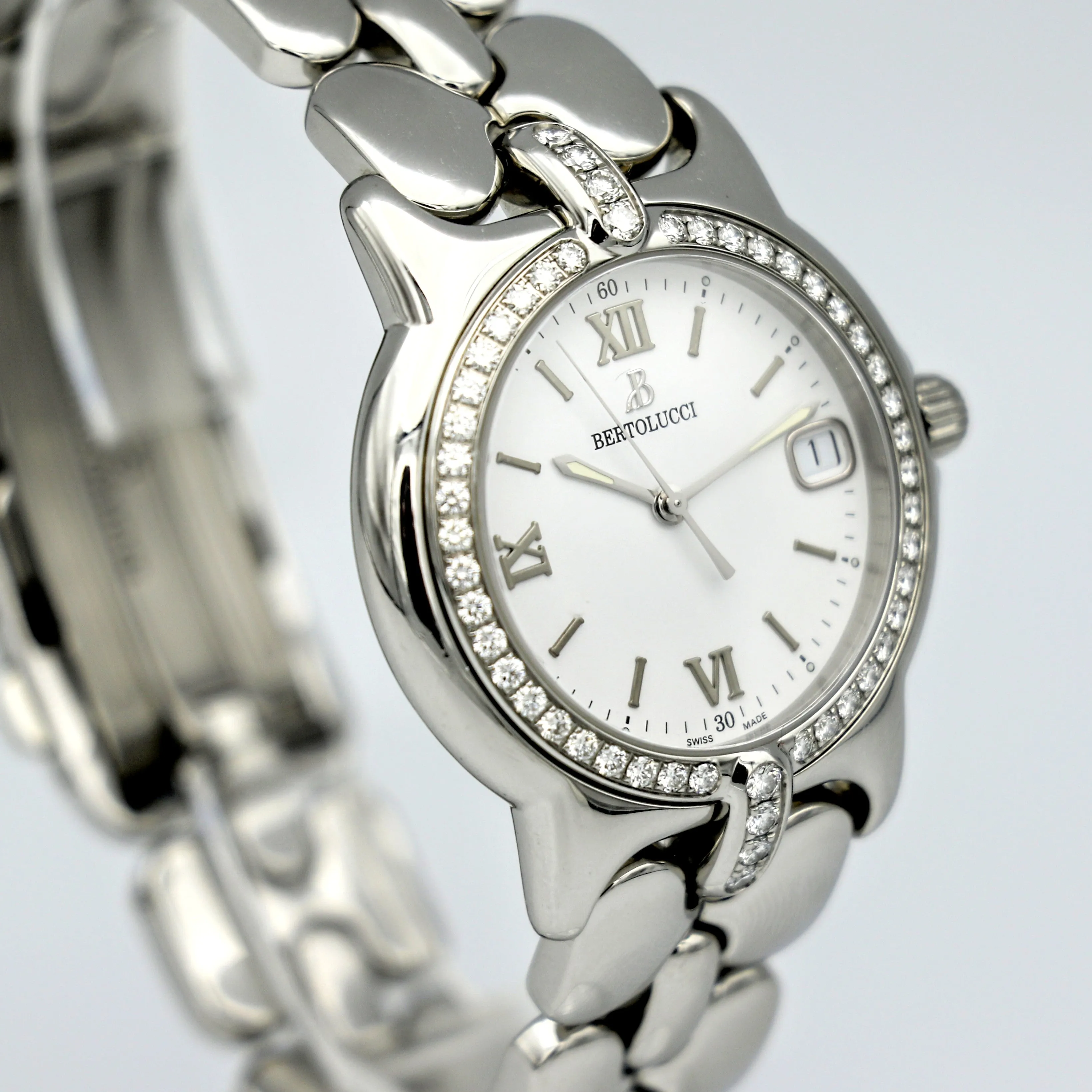 BERTOLUCCI Vir Watch Diamond Bezel 35mm S.S. Wristwatch
