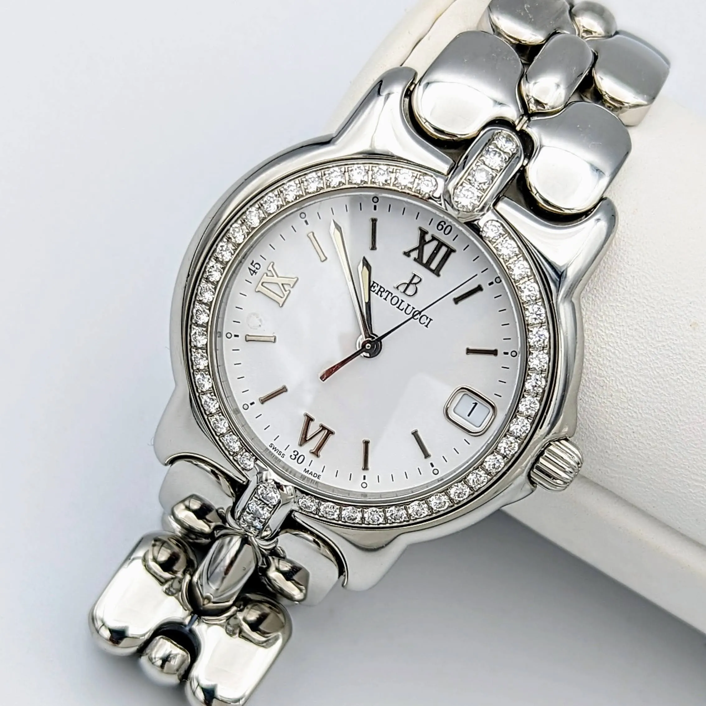 BERTOLUCCI Vir Watch Diamond Bezel 35mm S.S. Wristwatch