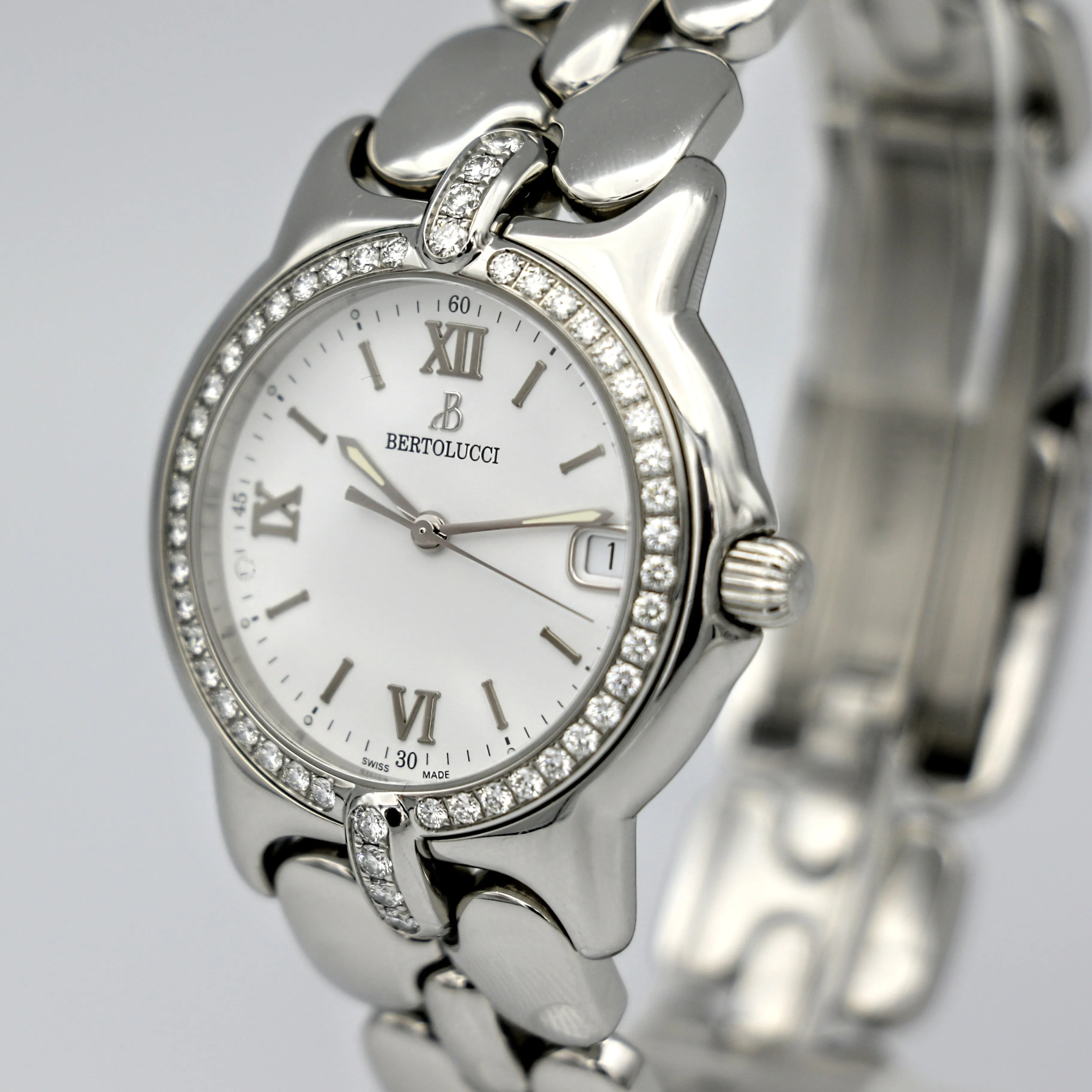 BERTOLUCCI Vir Watch Diamond Bezel 35mm S.S. Wristwatch