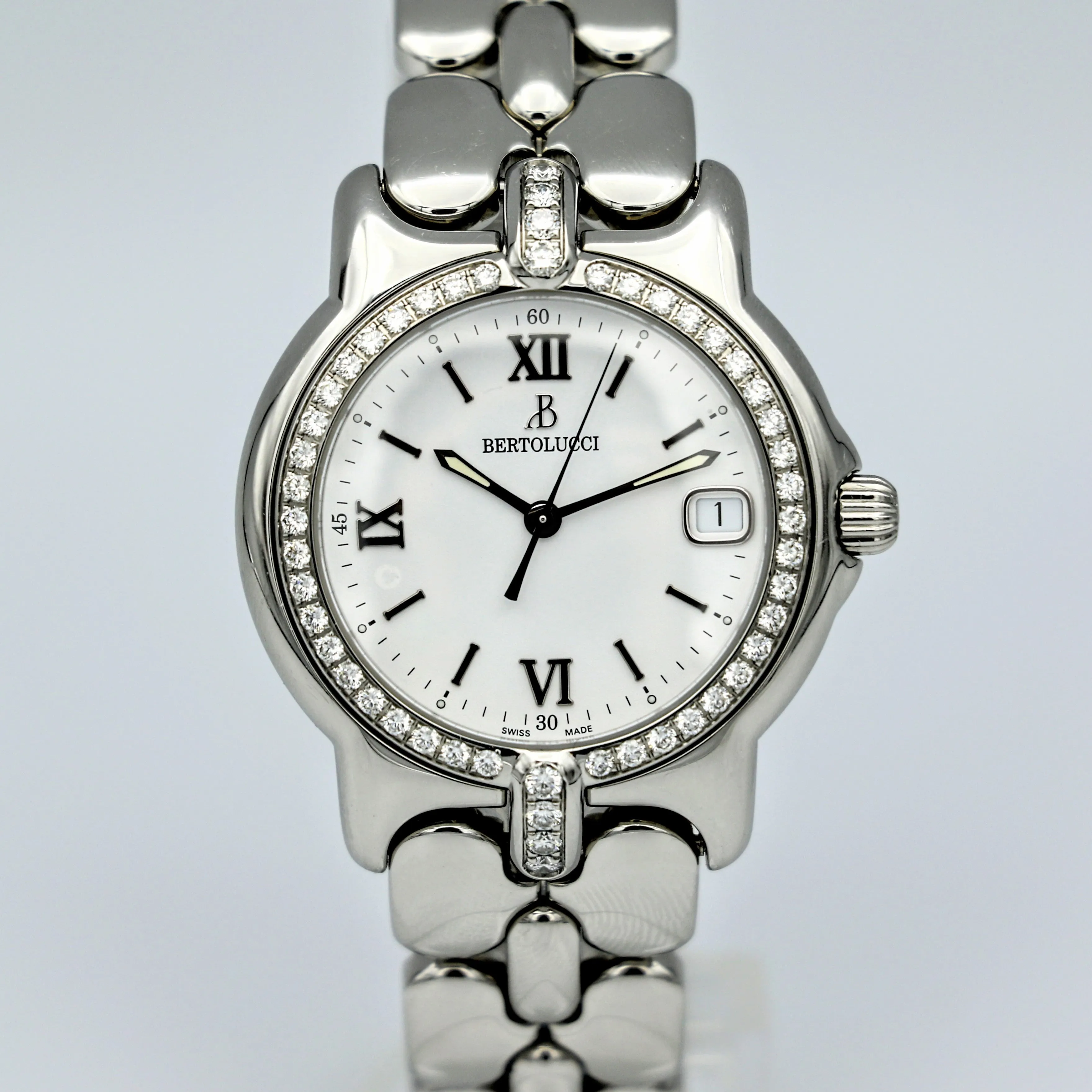BERTOLUCCI Vir Watch Diamond Bezel 35mm S.S. Wristwatch