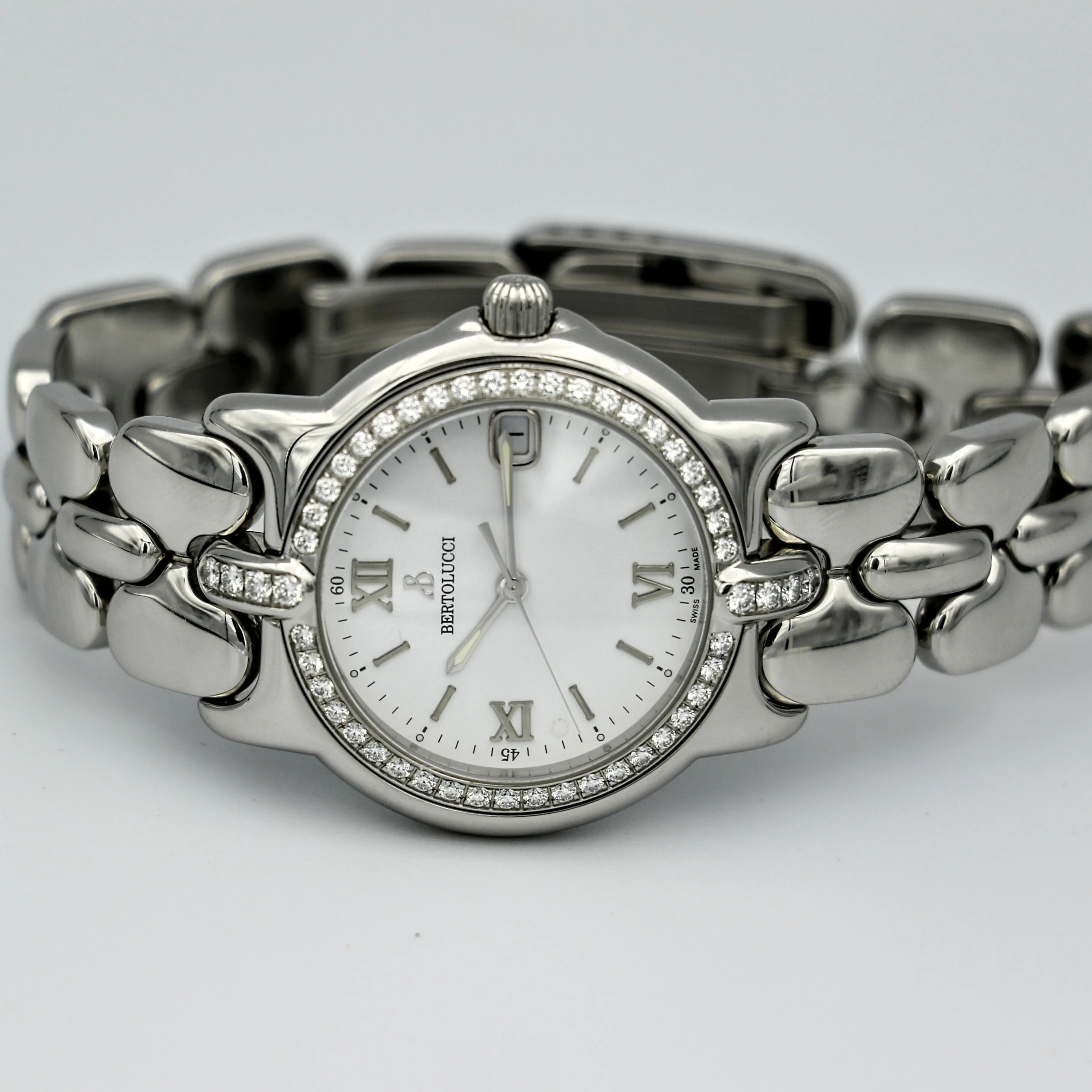 BERTOLUCCI Vir Watch Diamond Bezel 35mm S.S. Wristwatch