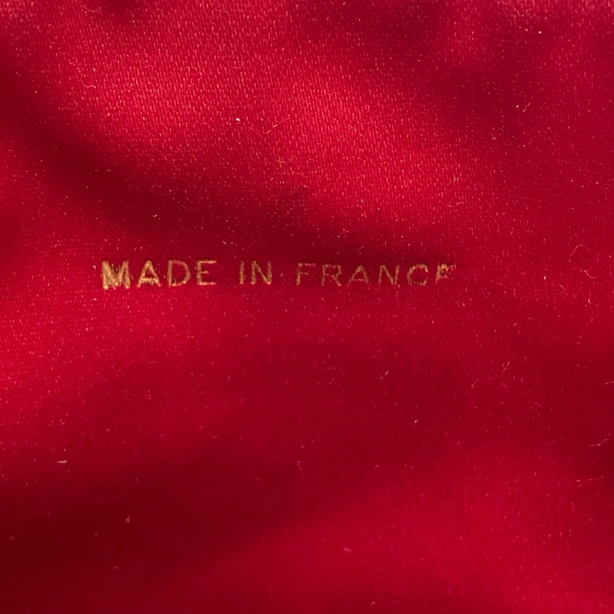 Bicolore Satin Hand Bag Coco Mark Red Gold Metal Fittings