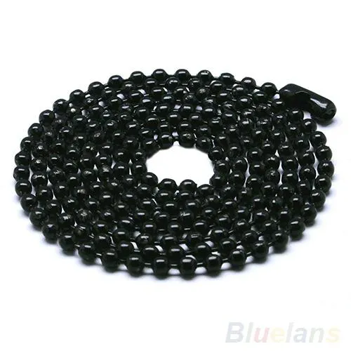 Black 2 Dog Tags Chain Mens  Pendant Necklace