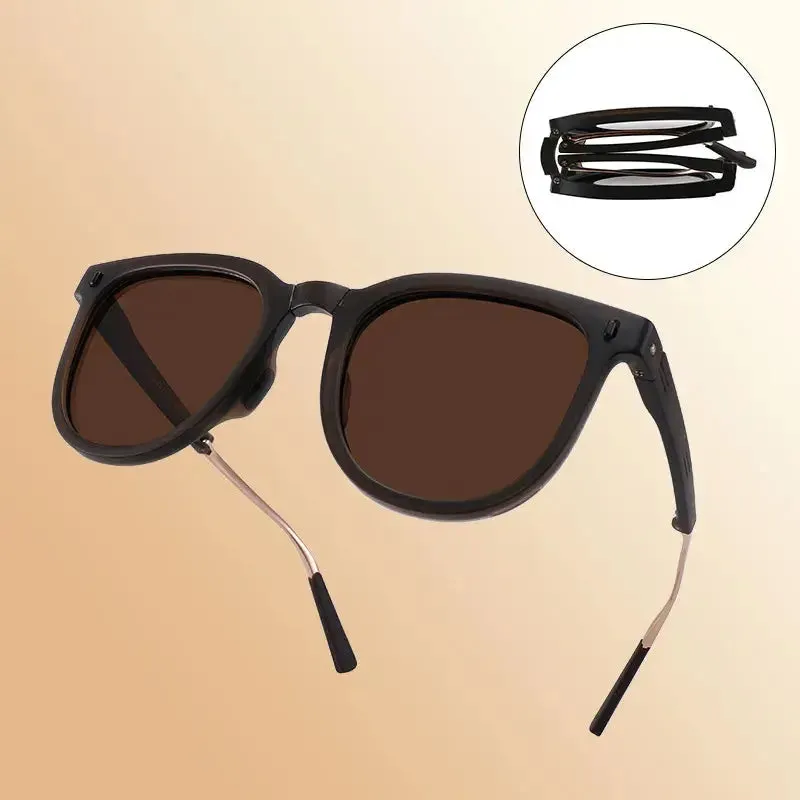 Black & Brown Square Foldable Sunglasses