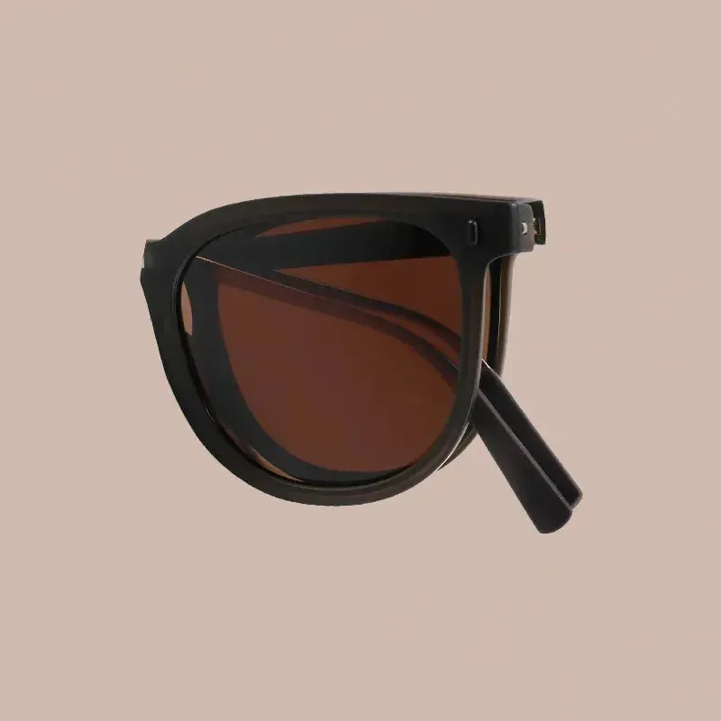 Black & Brown Square Foldable Sunglasses
