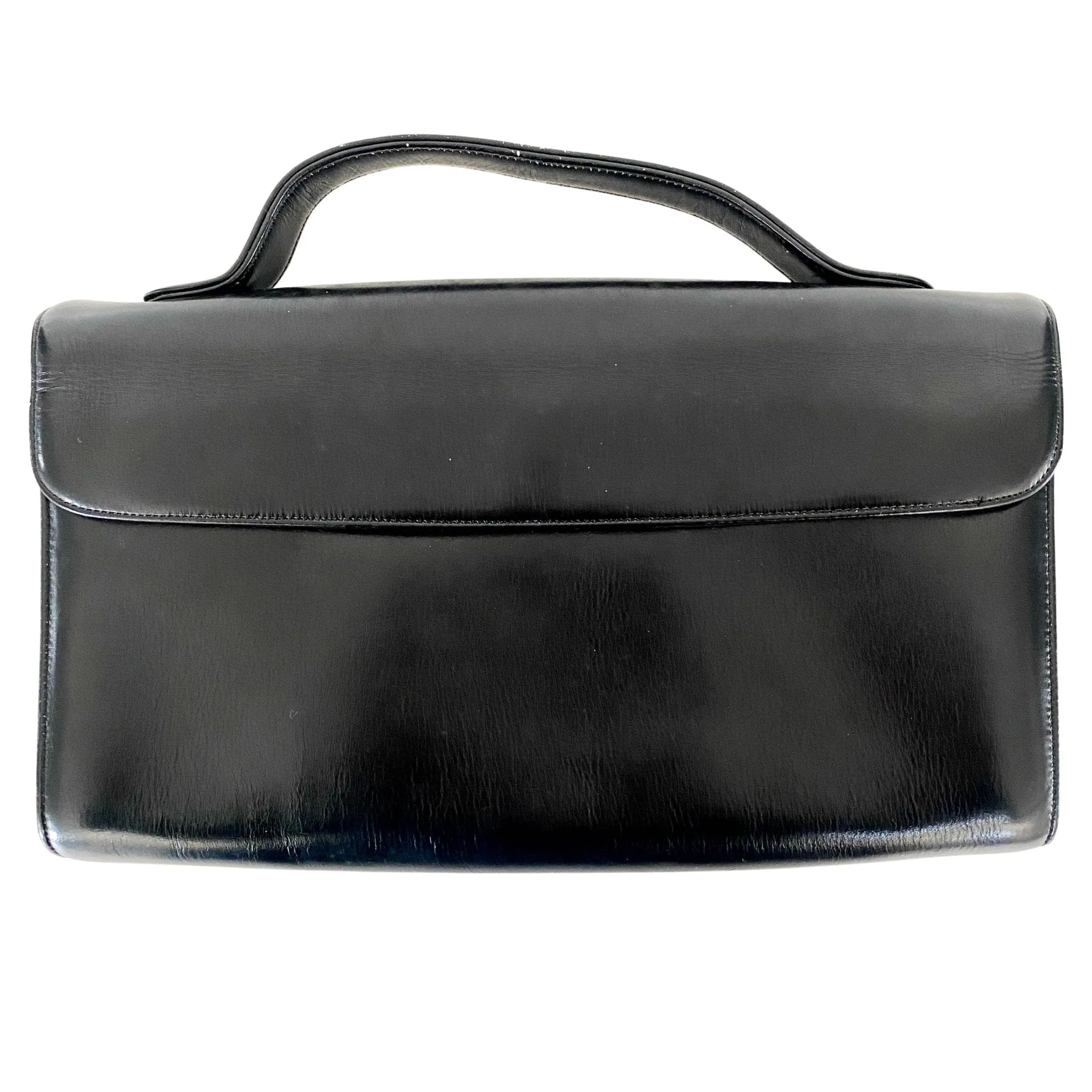 Black Leather Vintage Hand Bag