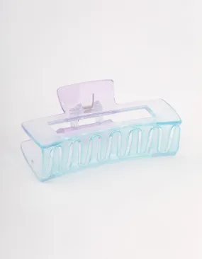 Blue Rectangle Ombre Claw Clip