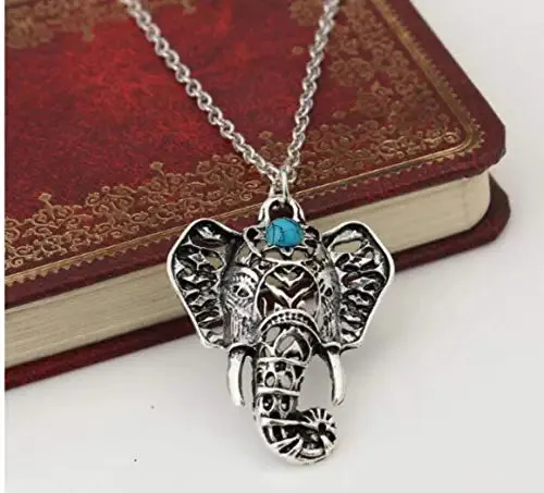 Bohemian Turquoise Elephant Pendant Necklace Women's Fashion Engagement Wedding Casual Necklace Jewelry
