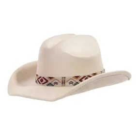 Boho Embroidered Strap Faux Suede Cowboy Hat