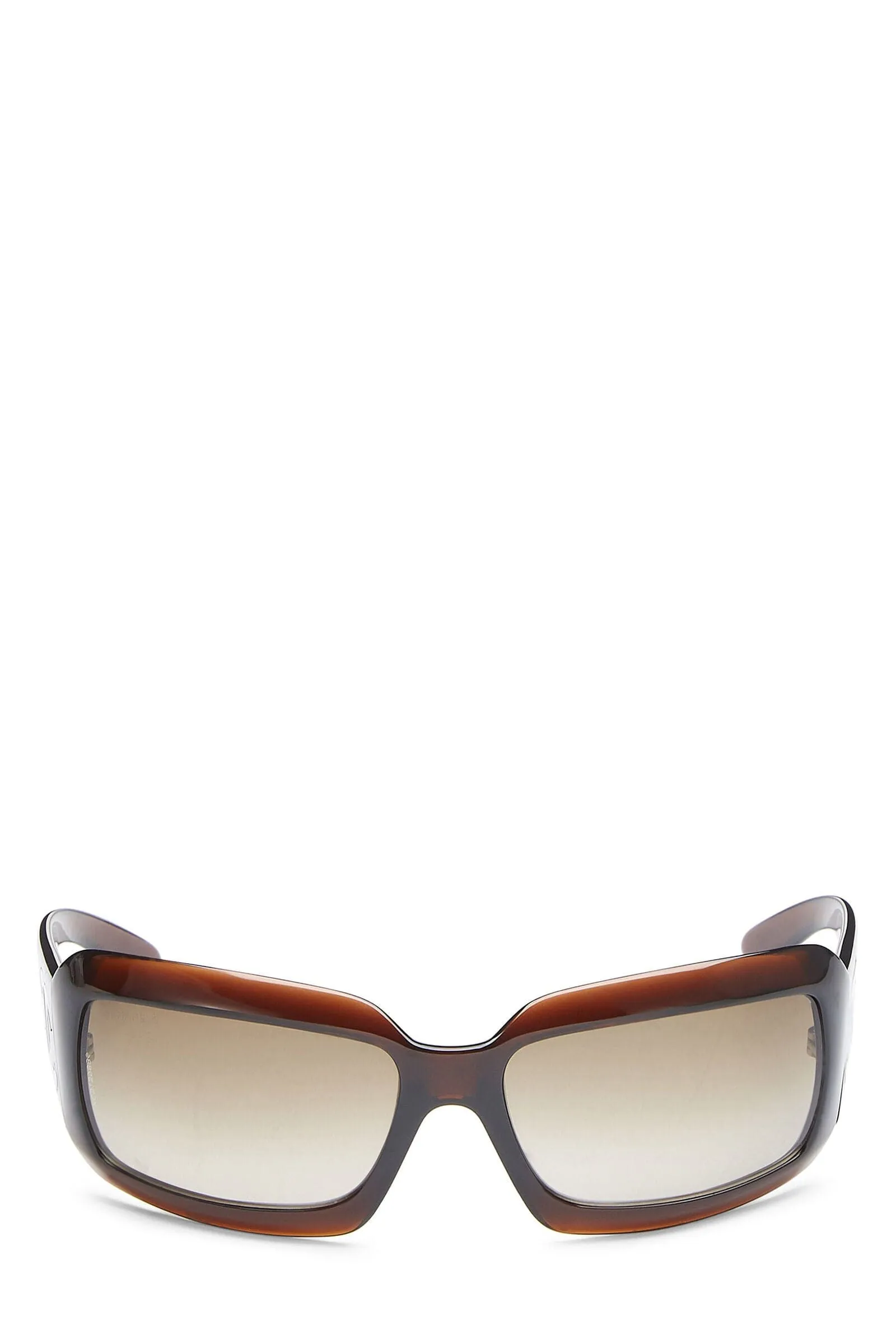 BROWN ACETATE 'CC' SUNGLASSES