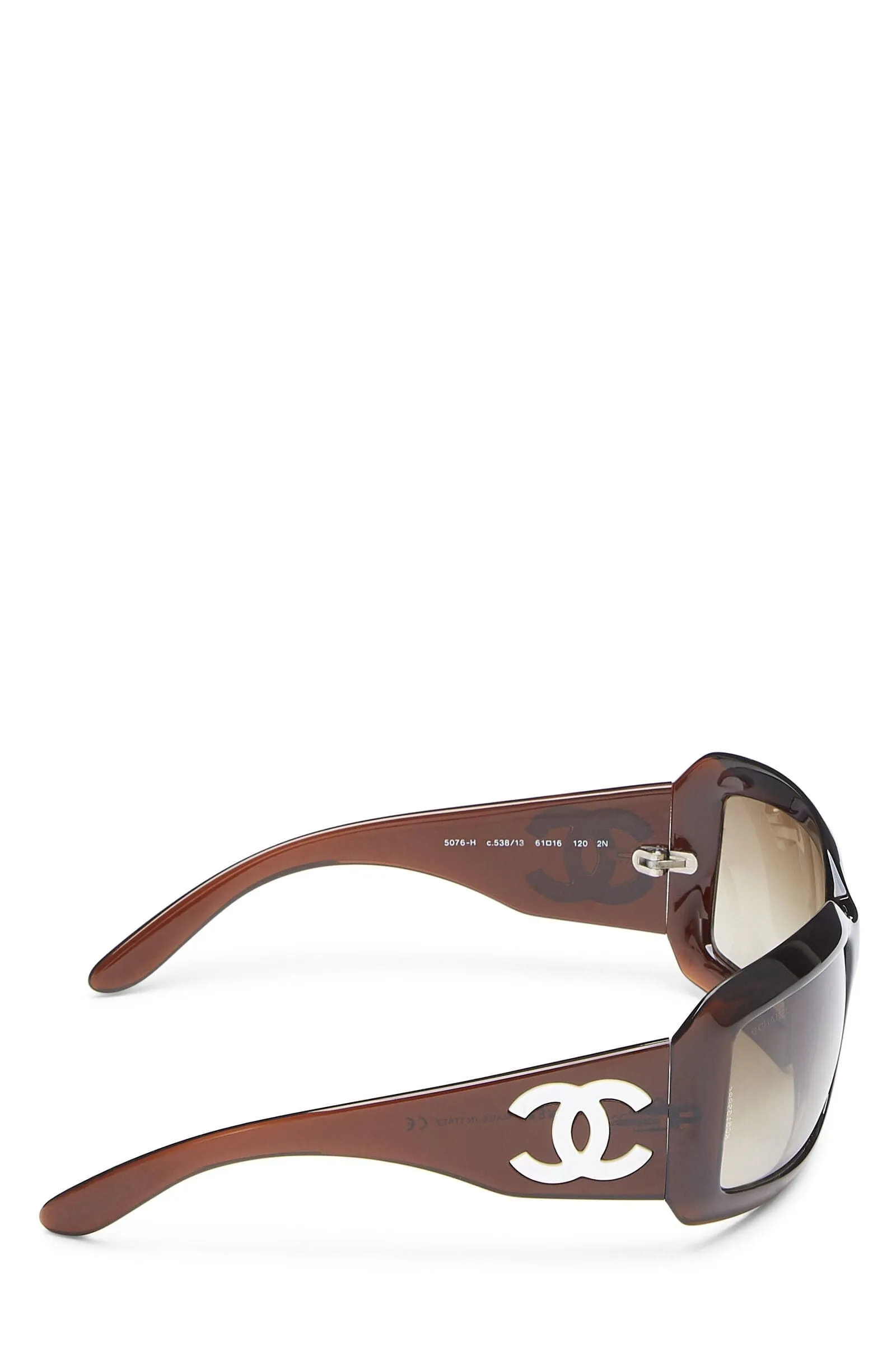BROWN ACETATE 'CC' SUNGLASSES